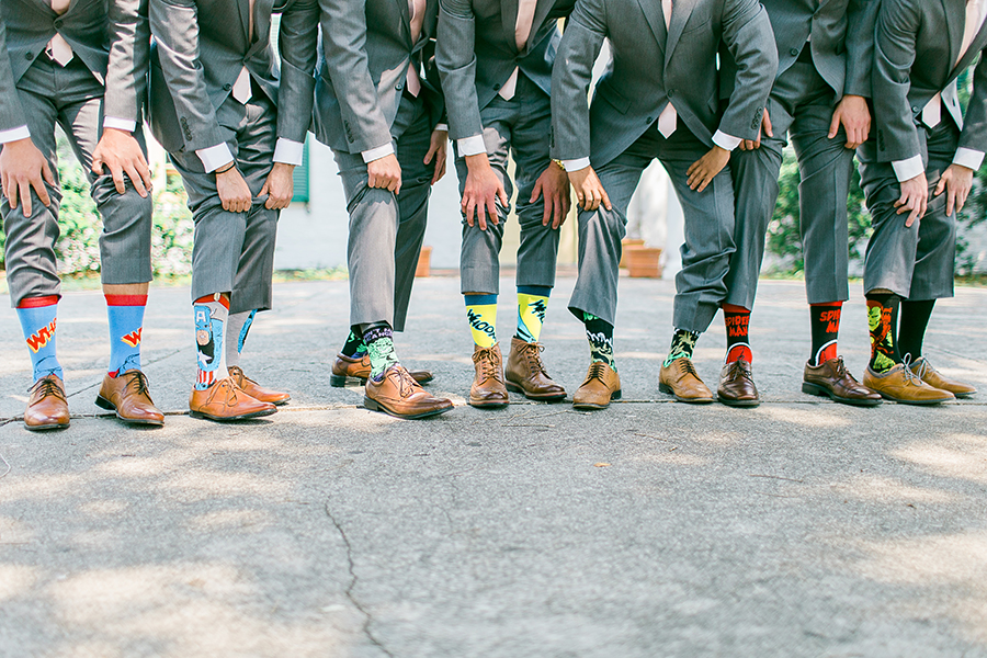 Silly groomsmen socks for Jacksonville wedding