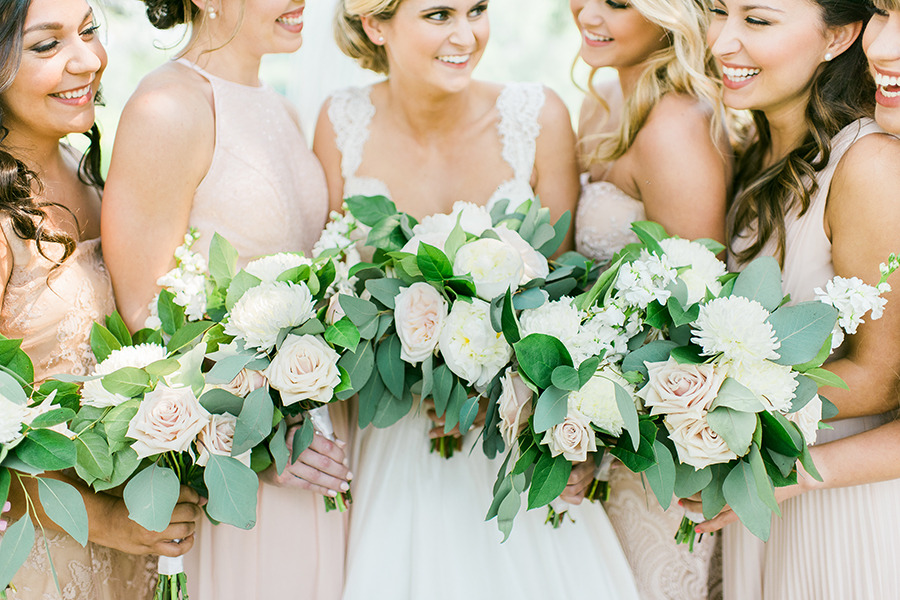 Blush and White Bouquets