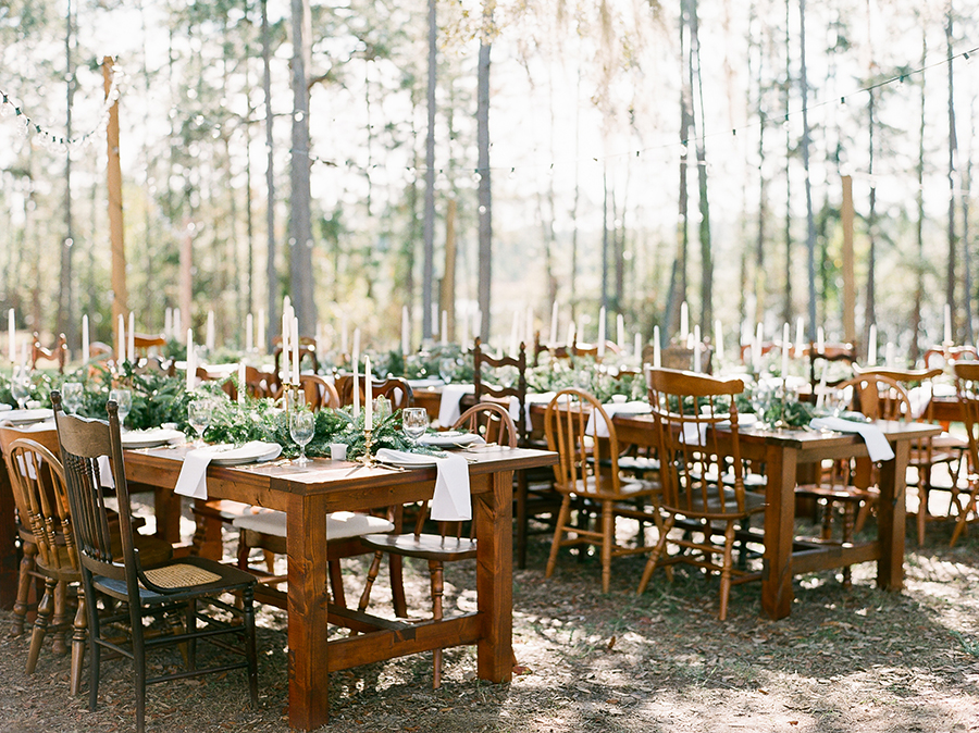 farmhouse table wedding reception
