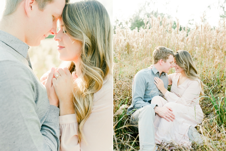 engagement session in tall grass