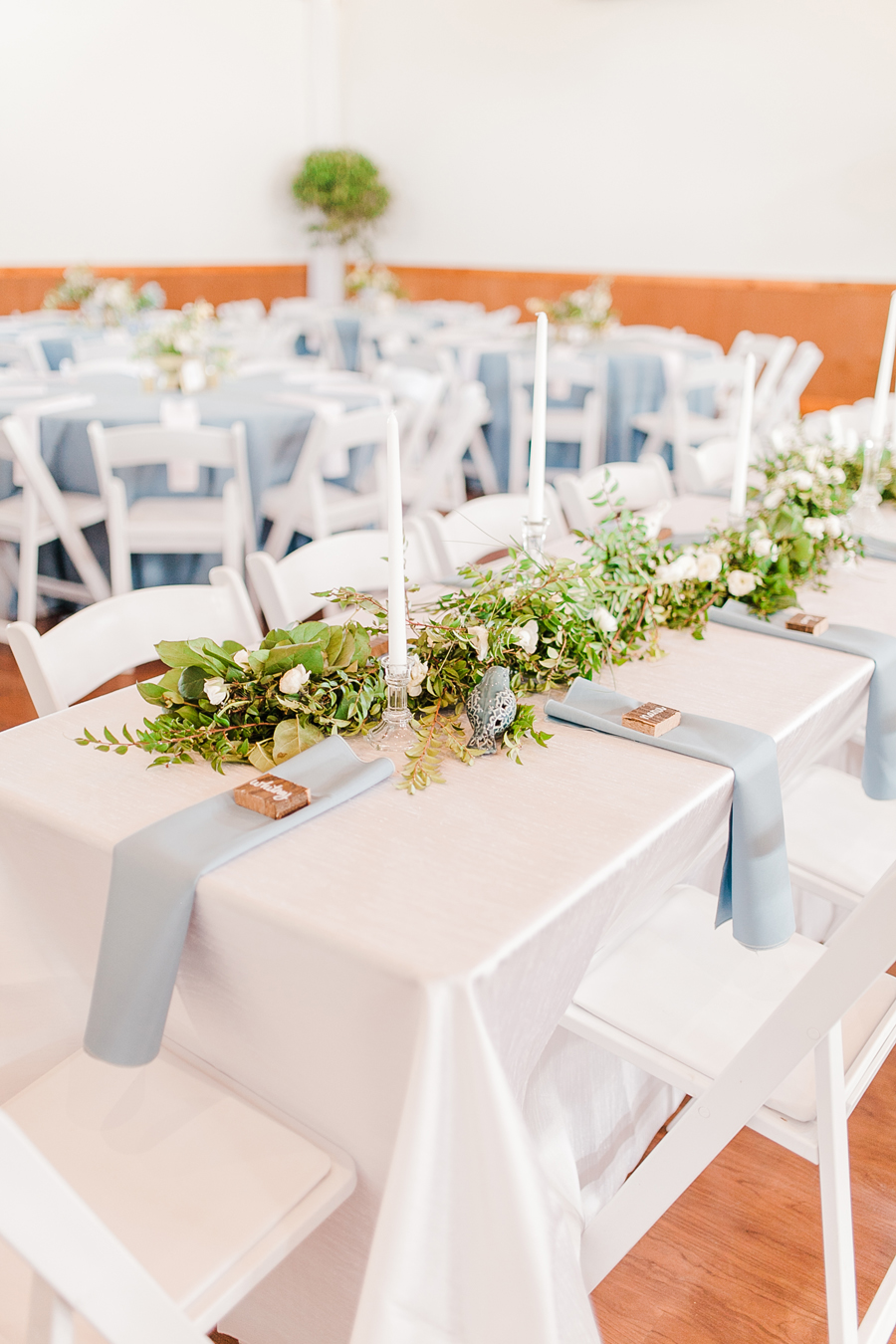 dusty blue reception details