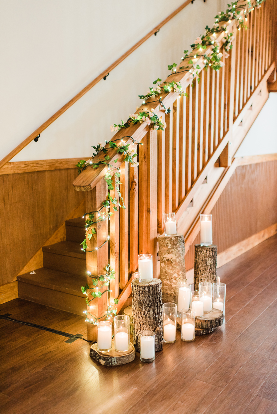 candles at staircase