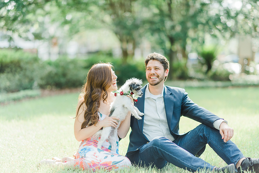 engagement session with puppy