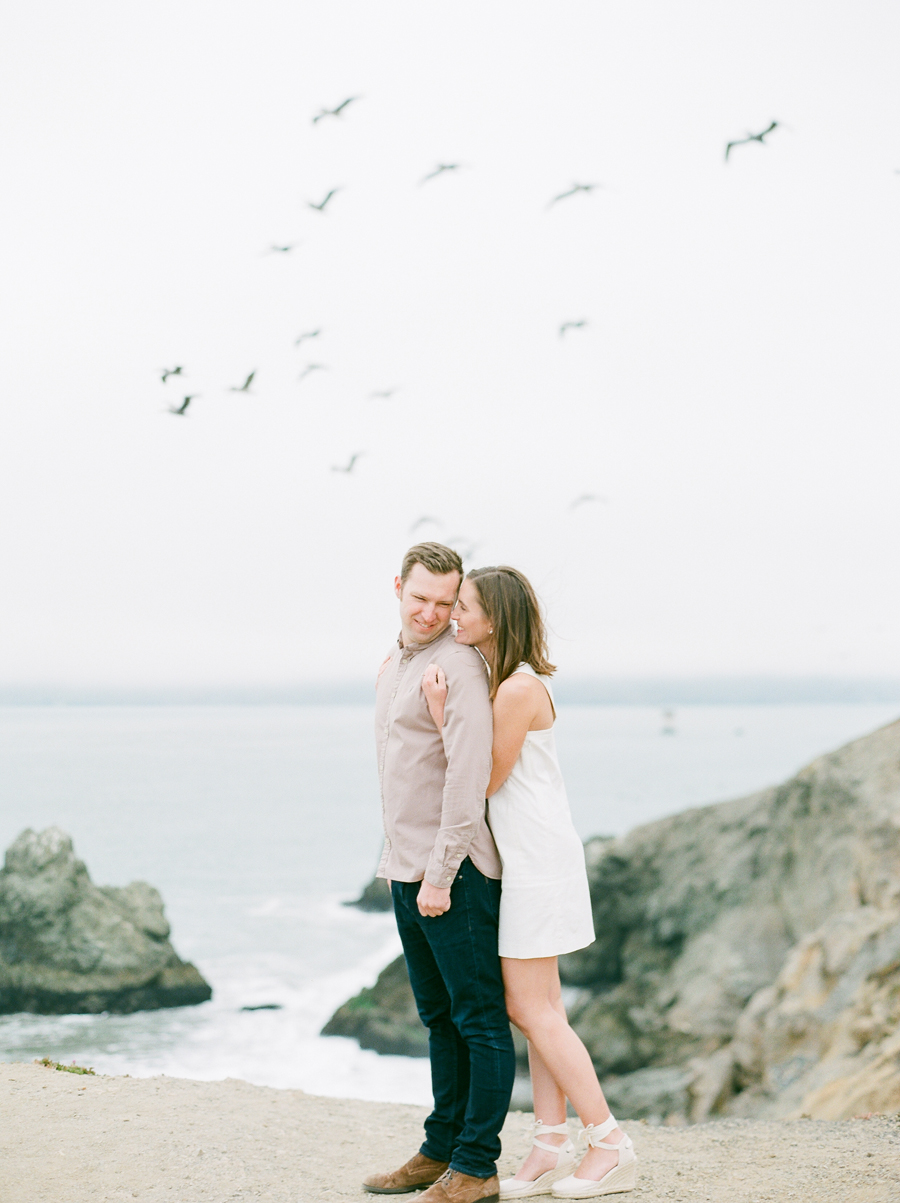 Engagement session with birds