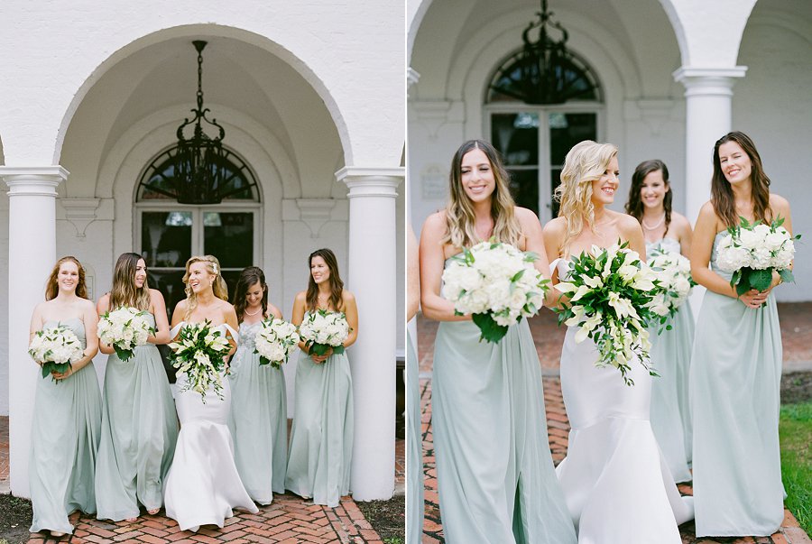 White and Greenery Bridesmaid Bouquets 