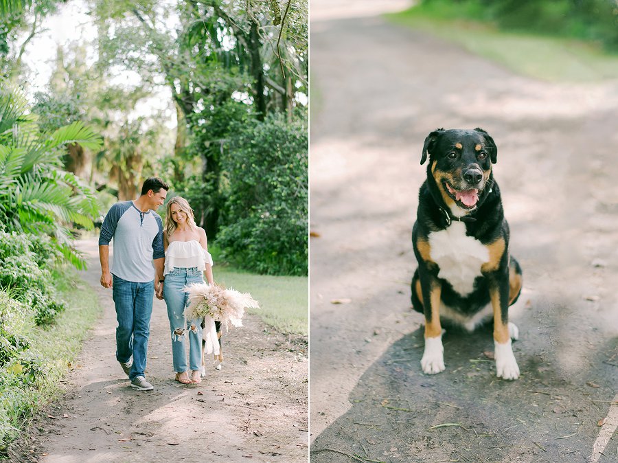 Engagement session with puppy