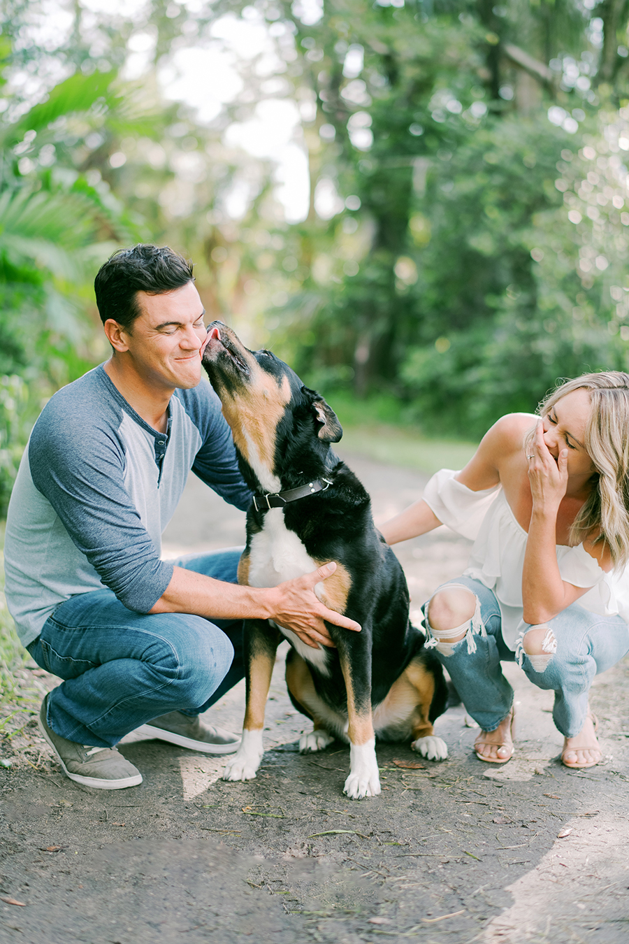 Engagement session with puppy